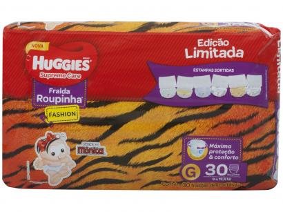 Fralda Huggies Supreme Care Roupinha Fashion Calça - Tam.G 9kg a 12,5kg 30 Unidades
