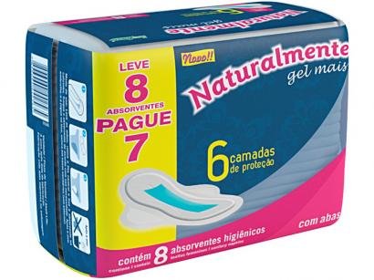 Absorvente Naturalmente Gel Mais com Abas - 8 Unidades