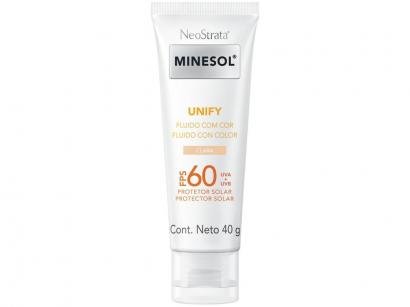 Protetor Solar Facial Minesol FPS 60 Claro Unify - Fluido com Cor 40g