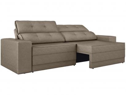 Sofá Retrátil Reclinável 5 Lugares Velosuede Leon - Next Sofás