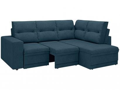 Sofá de Canto Retrátil Chaise 4 Lugares Velosuede - Jubileu Next Sofás