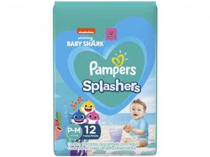 Fralda para Piscina Descartável Pampers Splashers - Baby Shark Tam. P-M 6 a 11kg 12 Unidades