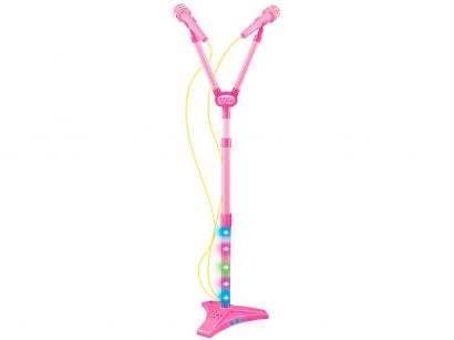 Microfone Infantil Duplo Pedestal Rock Show - DM Toys