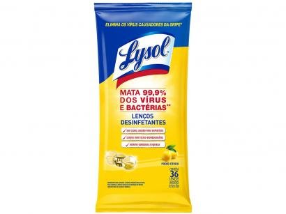 Lenços Desinfetantes Lysol Wipes - Poder Cítrico 36 Unidades