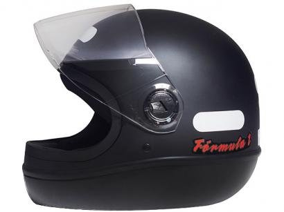 Capacete de Moto Fechado Taurus Fórmula 1 - Classic Preto Fosco Tamanho 60