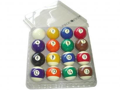 Jogo de Bola de Sinuca Numerada 54mm Procópio 3135 - 16 Unidades