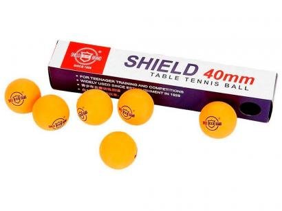 Bola de Ping Pong/Tênis de Mesa Shield 1112 - 6 Unidades