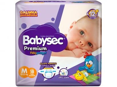 Fralda Babysec Premium Galinha Pintadinha Tam. M - 5 a 9,5kg 18 Unidades