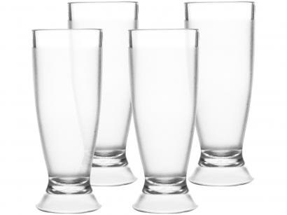 Jogo de Copos Transparente 300ml 4 Peças - VemPlast Tulipa