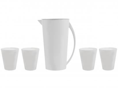 Conjunto de Jarra 2,5L e Copos 350ml - Vemplast Tropical Fresc 5 Peças