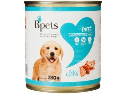 Ração Úmida para Cachorro Filhote Lata Bpets - Patê Carne 280g