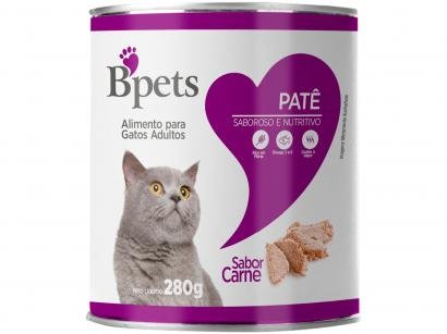 Ração Úmida para Gato Adulto Lata Bpets Patê - Carne 280g