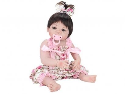 Boneca Reborn Pink Flower 45cm - com Acessórios Laura Baby