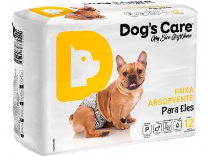 Fralda Descartável para Cachorro Macho P - Dogs Care Para Eles 12 Unidades