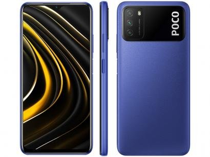 Smartphone Xiaomi Poco M3 128GB Azul 4G+ 4GB RAM - Octa-Core Tela 6,53" Câm. Tripla + Selfie 8MP