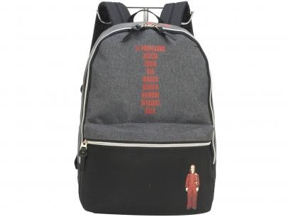 Mochila Juvenil Tam. G Luxcel La Casa de Papel - Cinza