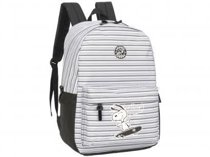 Mochila Juvenil Tam. G Luxcel Dis Snoopy Branco
