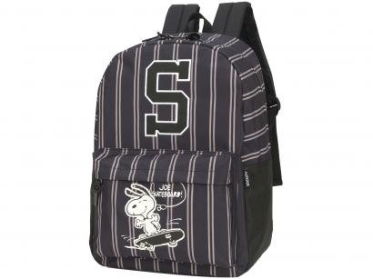 Mochila Juvenil Feminina Tam. G Luxcel Snoopy - Preto