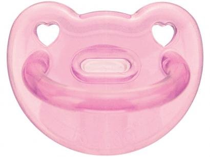 Chupeta Silicone Ortodôntico Kuka Soft - Rosa 6 Meses