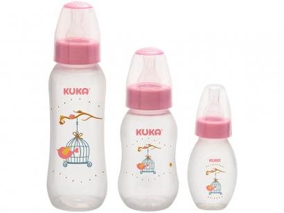 Kit Mamadeira Kuka Pássaro na Gaiola - Rosa 3 Unidades