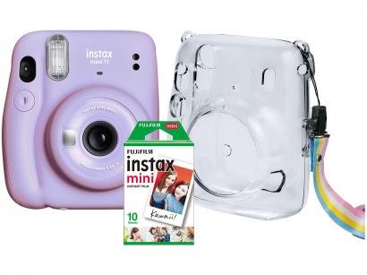 Instax Mini 11 Fujifilm Lilás Flash Automático - com Acessórios