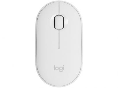 Mouse sem Fio Logitech Óptico 1000DPI - Pebble i345 Branco Original