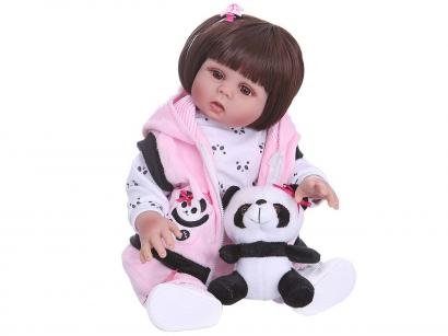 Boneca Reborn Pelúcia 45cm com Acessórios - Laura Baby
