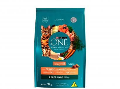 Ração Super Premium para Gato Castrado Purina One - Frango e Salmão Adulto 500g