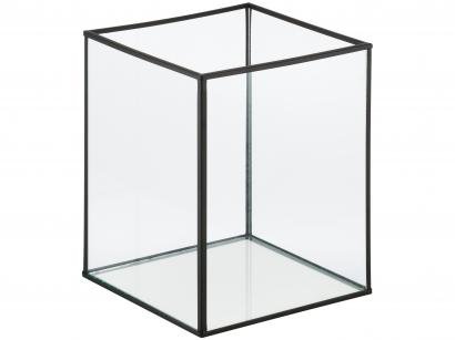 Lanterna Decorativa Vidro 16,5x20cm Inova - Metal Cubic