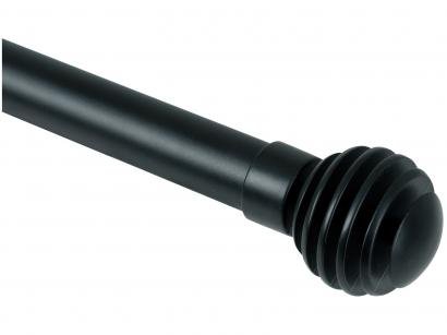 Varão de Cortina Extensível 1,20m a 2,10m 25/28mm - Evolux Ponteira Esfera Preto