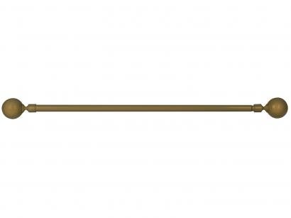 Varão de Cortina Extensível 1,20m a 2,10m 16/19mm - Evolux Ponteira Bola Ouro Velho