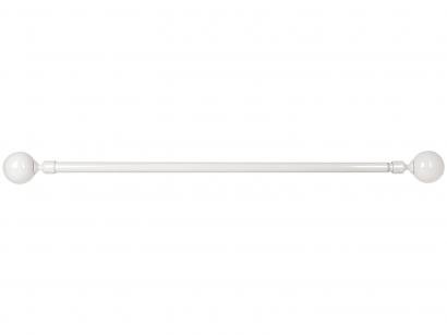 Varão de Cortina Extensível 1,20m a 2,10m 25/28mm - Evolux Ponteira Bola Branco