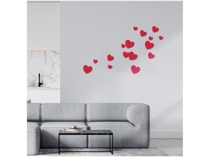 Adesivo Decorativo PVC 3D Amor Adesif - Corações 1 Cartela 16 Unidades