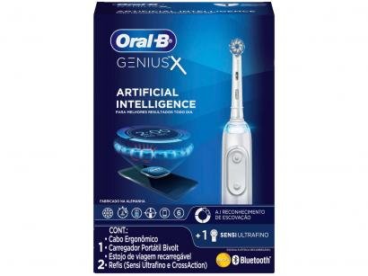 Escova de Dente Elétrica Recarregável Oral-B - Genius X com Estojo de Viagem