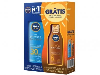 Protetor Solar Corporal Nivea FPS 30 Sun Protect & - Bronze 200ml com Protetor Solar Corp FPS 6 125ml