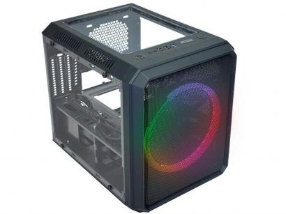 Gabinete Gamer K-Mex Microcraft V CG-05RC - RGB ATX 3 FANs Preto