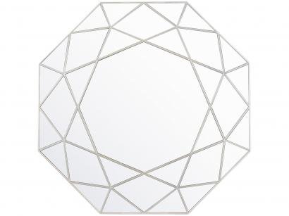Espelho Decorativo Octogonal com Moldura de Parede - Prata Golden 55x55cm Inova Urban