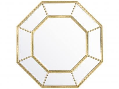 Espelho Decorativo Octogonal com Moldura de Parede - Dourado 40x40cm Inova Huit