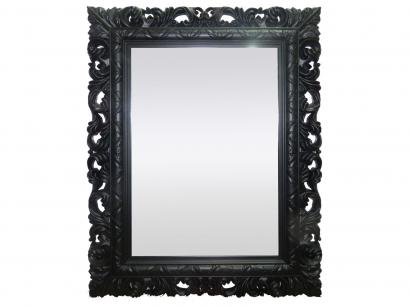 Espelho Decorativo Retangular com Moldura - de Parede Preto 66x51cm Inova Rocco