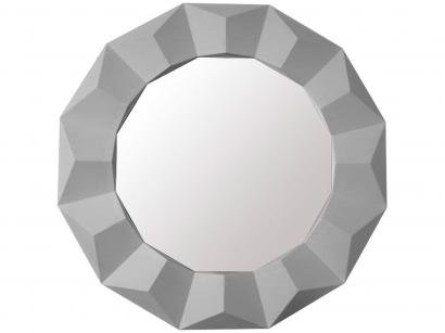 Espelho Decorativo Redondo com Moldura de Parede - Branco 60cm Inova Border