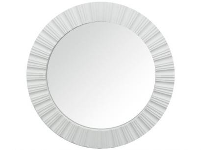 Espelho Decorativo Redondo com Moldura de Parede - Branco 51cm Inova Louis