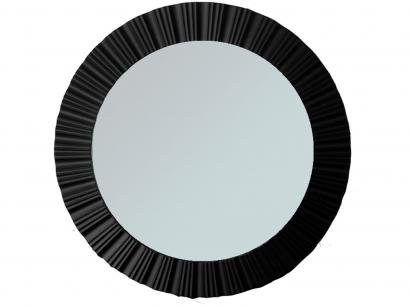 Espelho Decorativo Redondo com Moldura - de Parede Preto 51cm Inova Louis