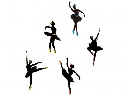 Adesivo de Parede Infantil PVC Adesif Bailarinas - 70x50cm
