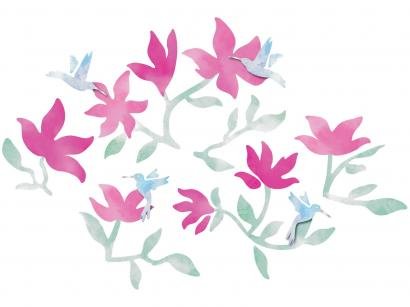 Adesivo Decorativo 3D Natureza PVC e EVA Adesif - Beija-Flor