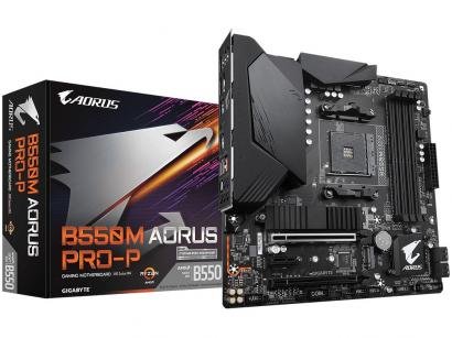 Placa Mãe Gigabyte B550M Aorus Pro-P 1.0 - AMD AM4 DDR4 Micro ATX