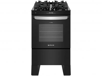 Fogão 4 Bocas Mesa de Vidro Atlas Preto - Acendimento Automático Agile Up Glass