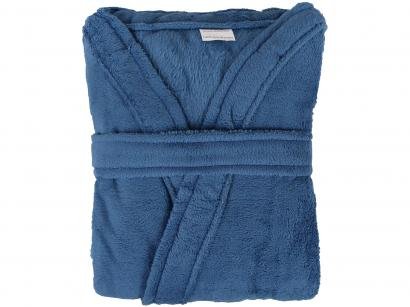 Roupão Atlântica Kimono de Microfibra Azul Veleiro
