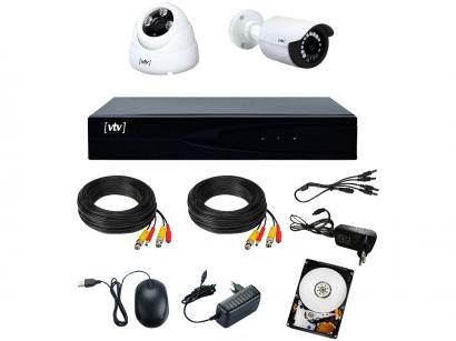 Kit DVR VTV Digital 4 Canais 2 Câmeras Full HD - 1080p 500GB CFTV VTV-01