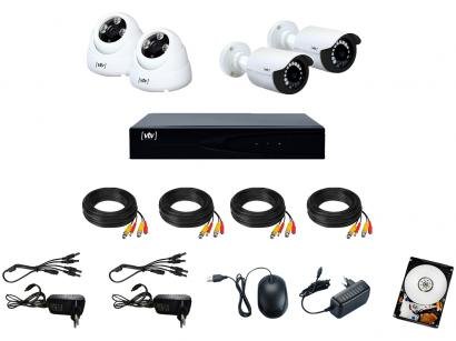 Kit DVR VTV Digital 8 Canais 4 Câmeras Full HD - 1080p 500GB CFTV VTV-02