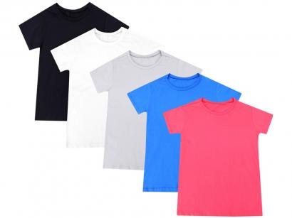 Kit 5 Camisetas Volare Básica Feminina